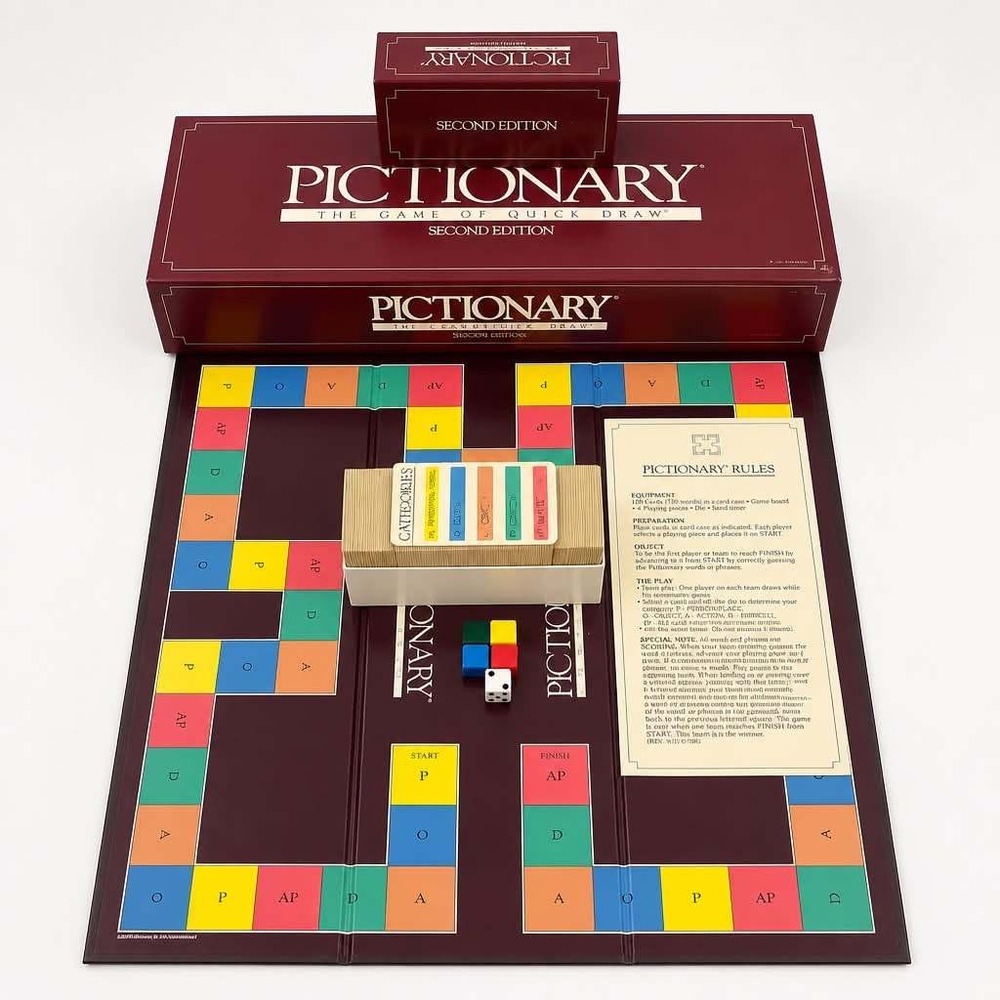 Pictionary The Game of Quick Draw Second Edition Vintage Board Game 1986